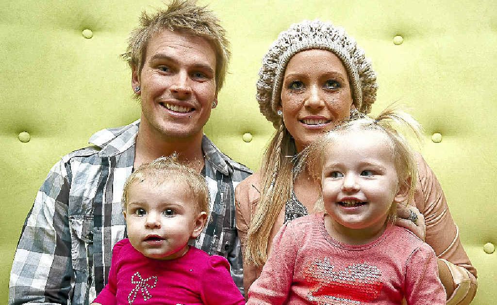 Luke with his wife Robbie, one-year-old daughter, Indie, and Cruze, two. Luke with his wife Robbie, one-year-old daughter, Indie, and Cruze, two.